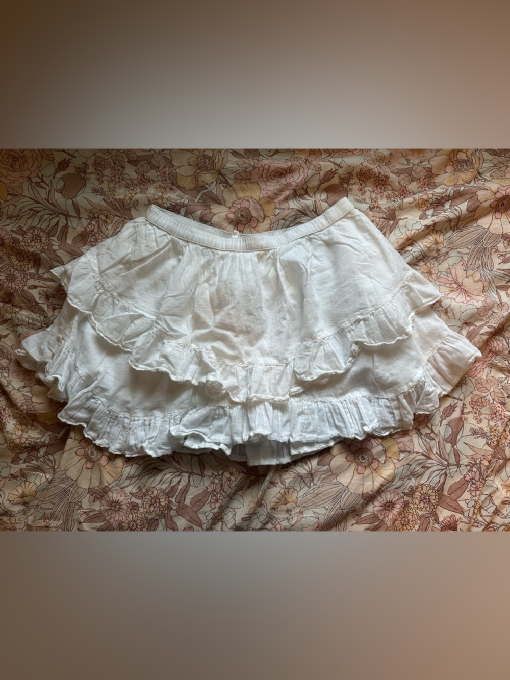 aerie White Ruffle Tiered Skort